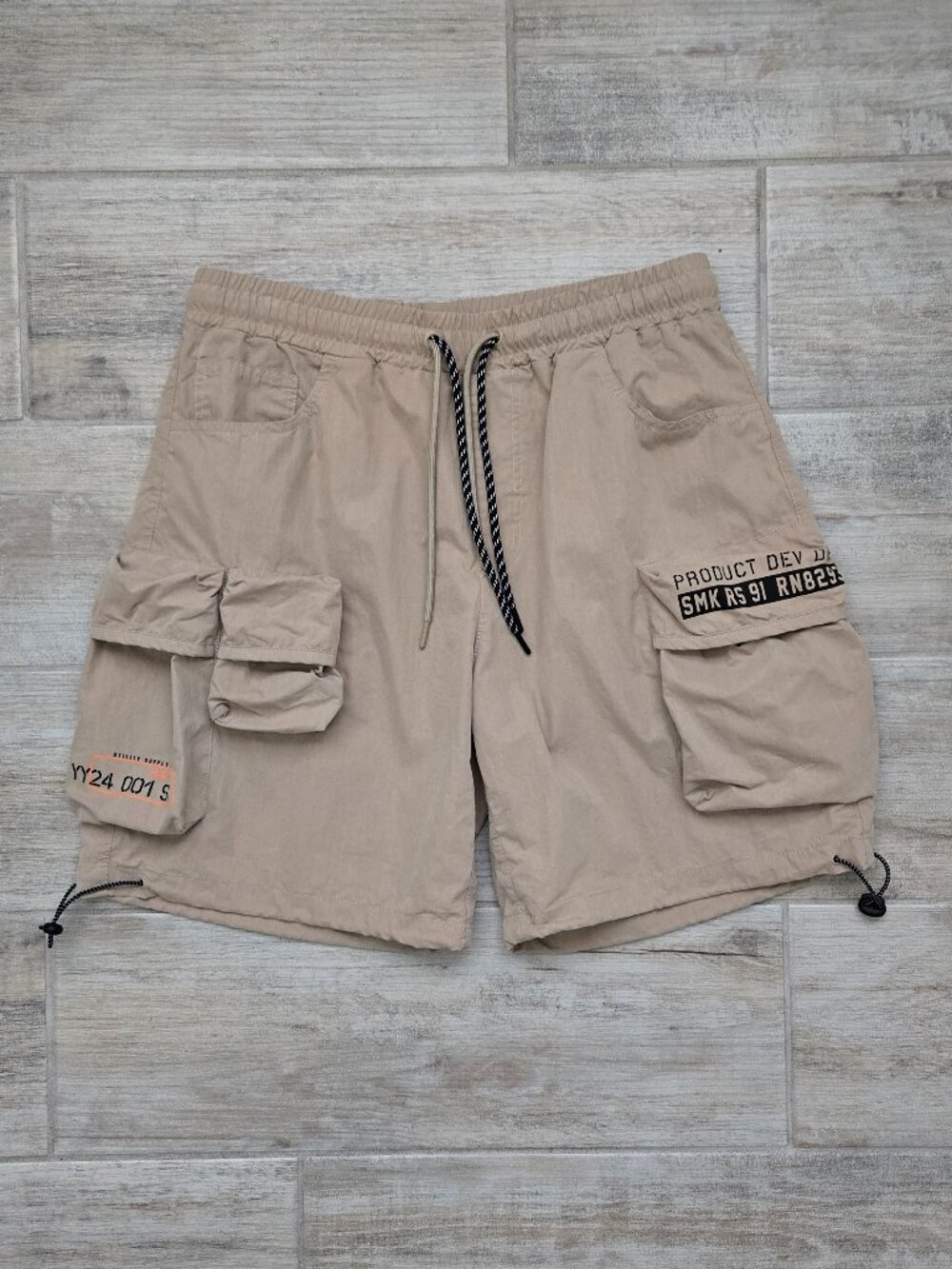 Smoke Rise Utility Cargo Shorts Mens Khaki Puffy Pocket Paratrooper Military S